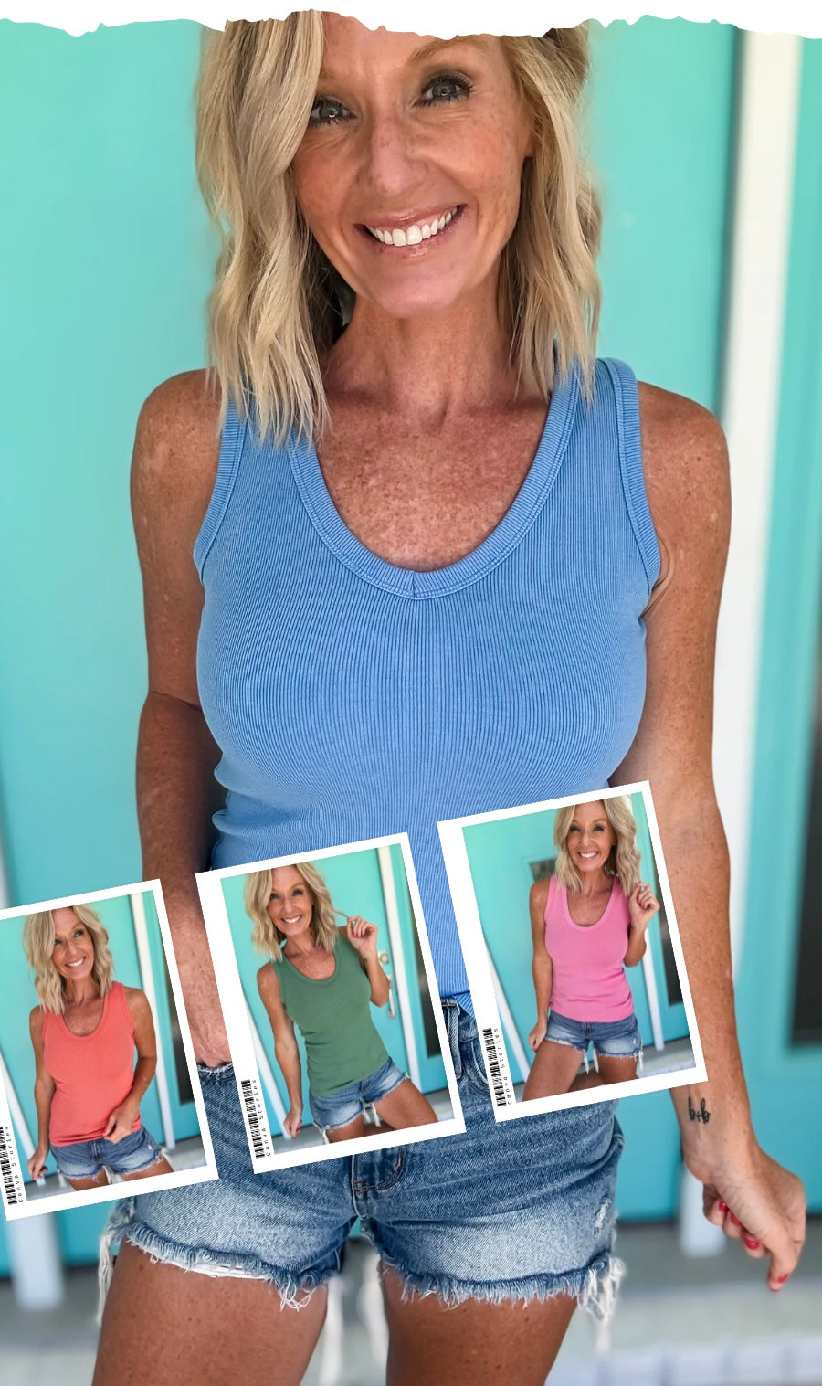 Ribbed Vibes V-neck Tank by Staccato