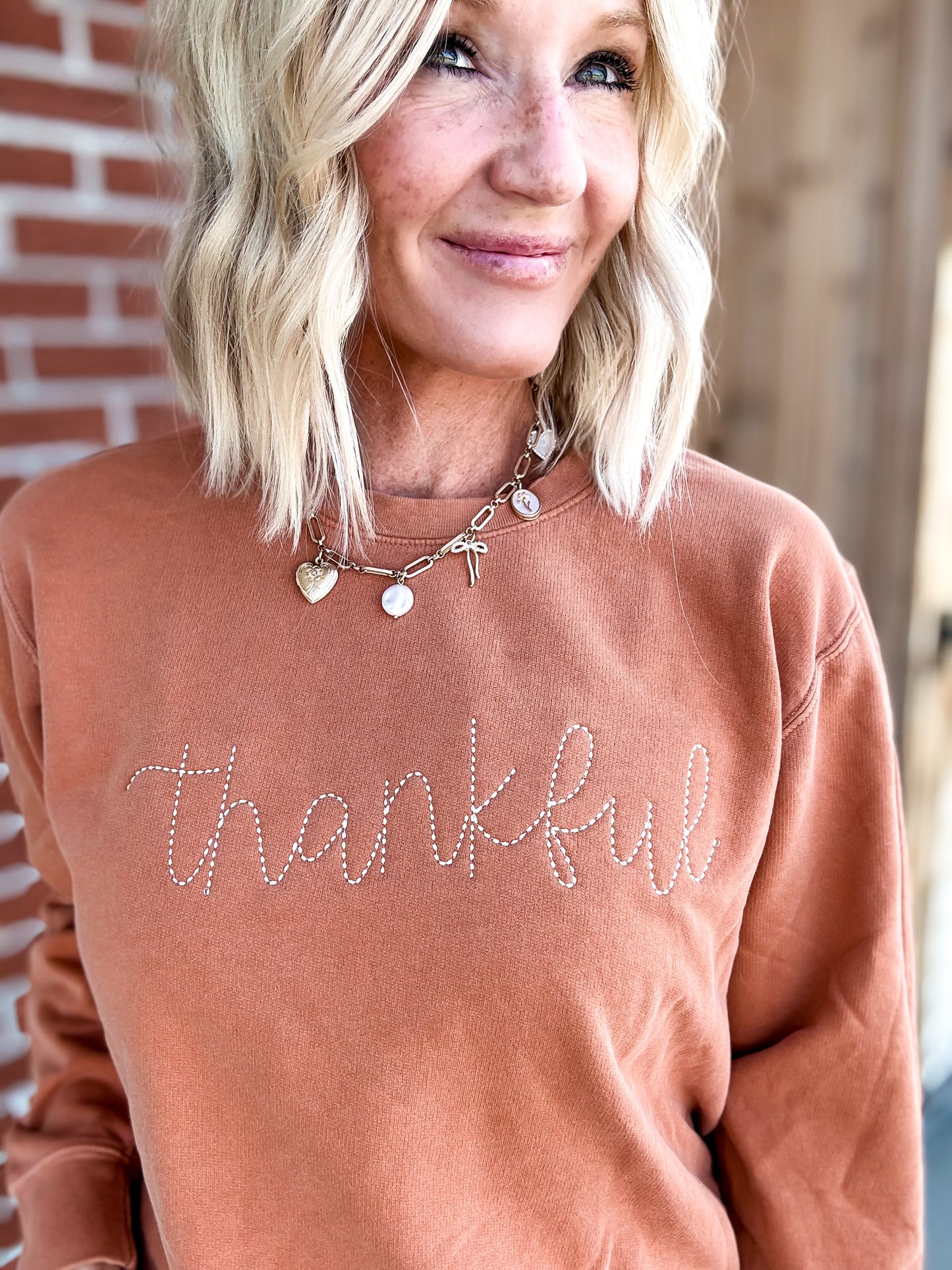 Thankful Embroidered Comfort Colors Sweatshirt