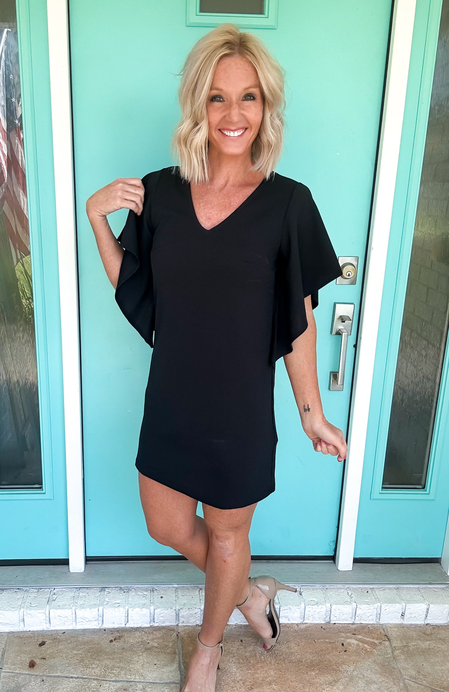 Rad Ruffle Sleeve Mini Dress