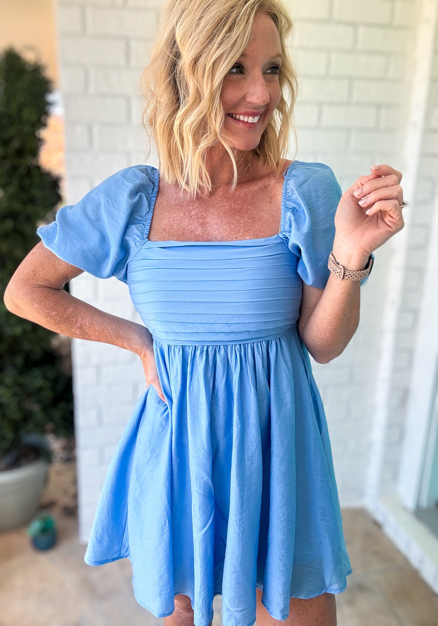 Puff & Pleat Dress
