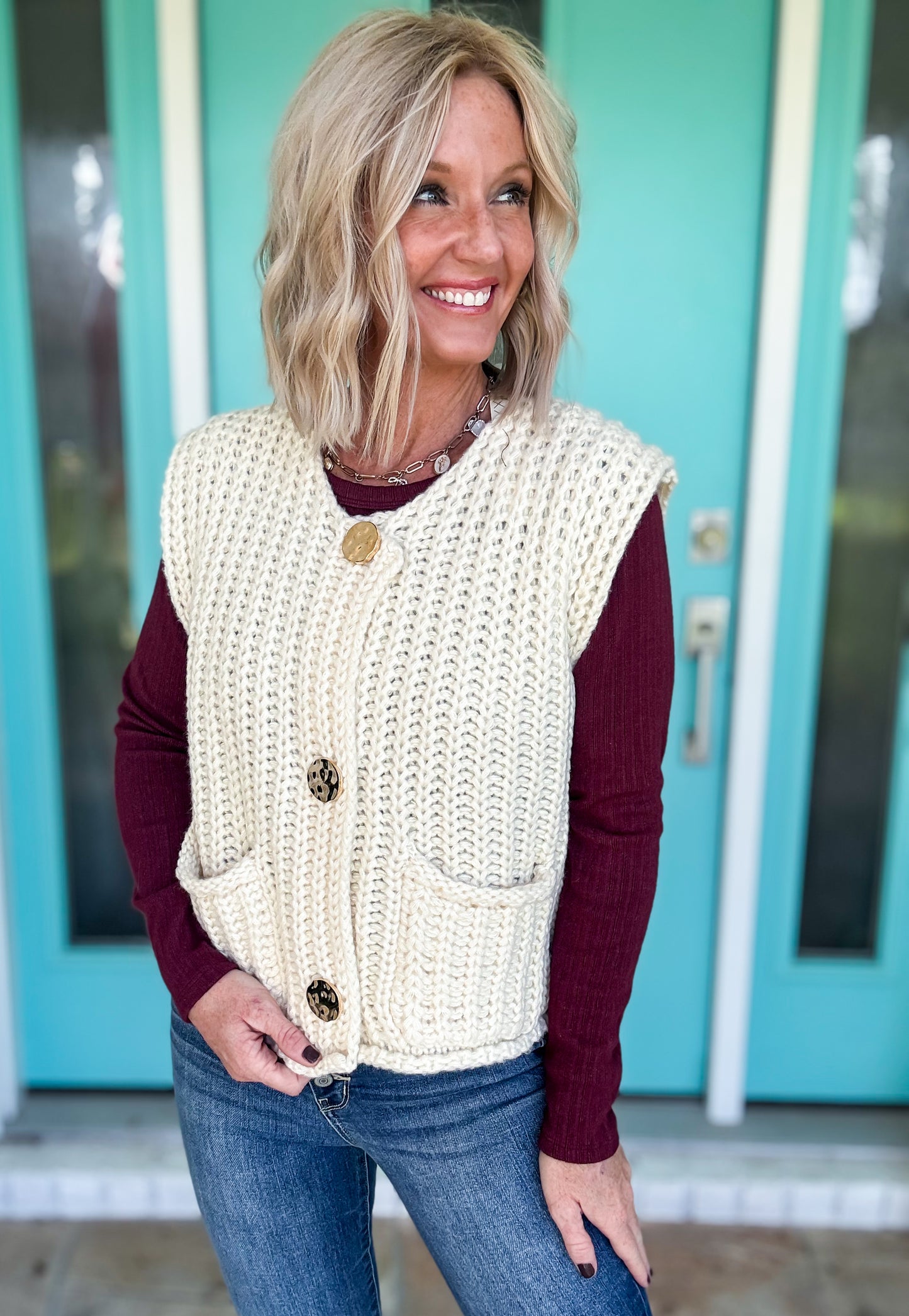 Frosted Cream Sweater Vest