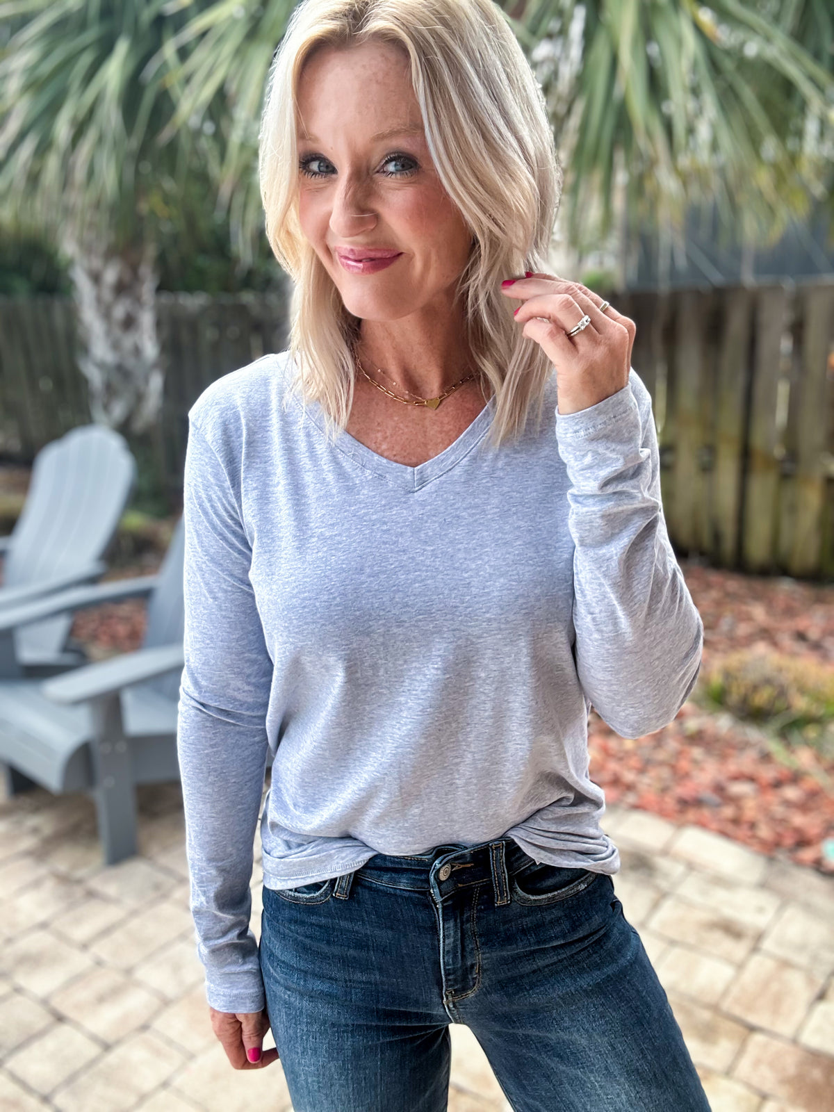 The Everyday Vneck Long Sleeve Top
