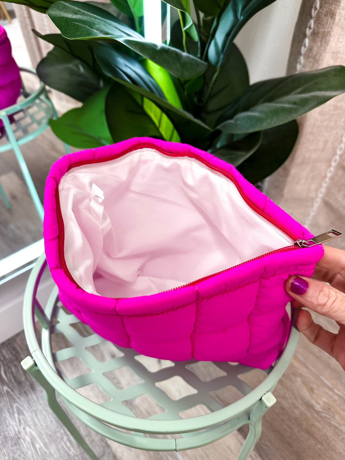 Hot Pink Puff Pouch