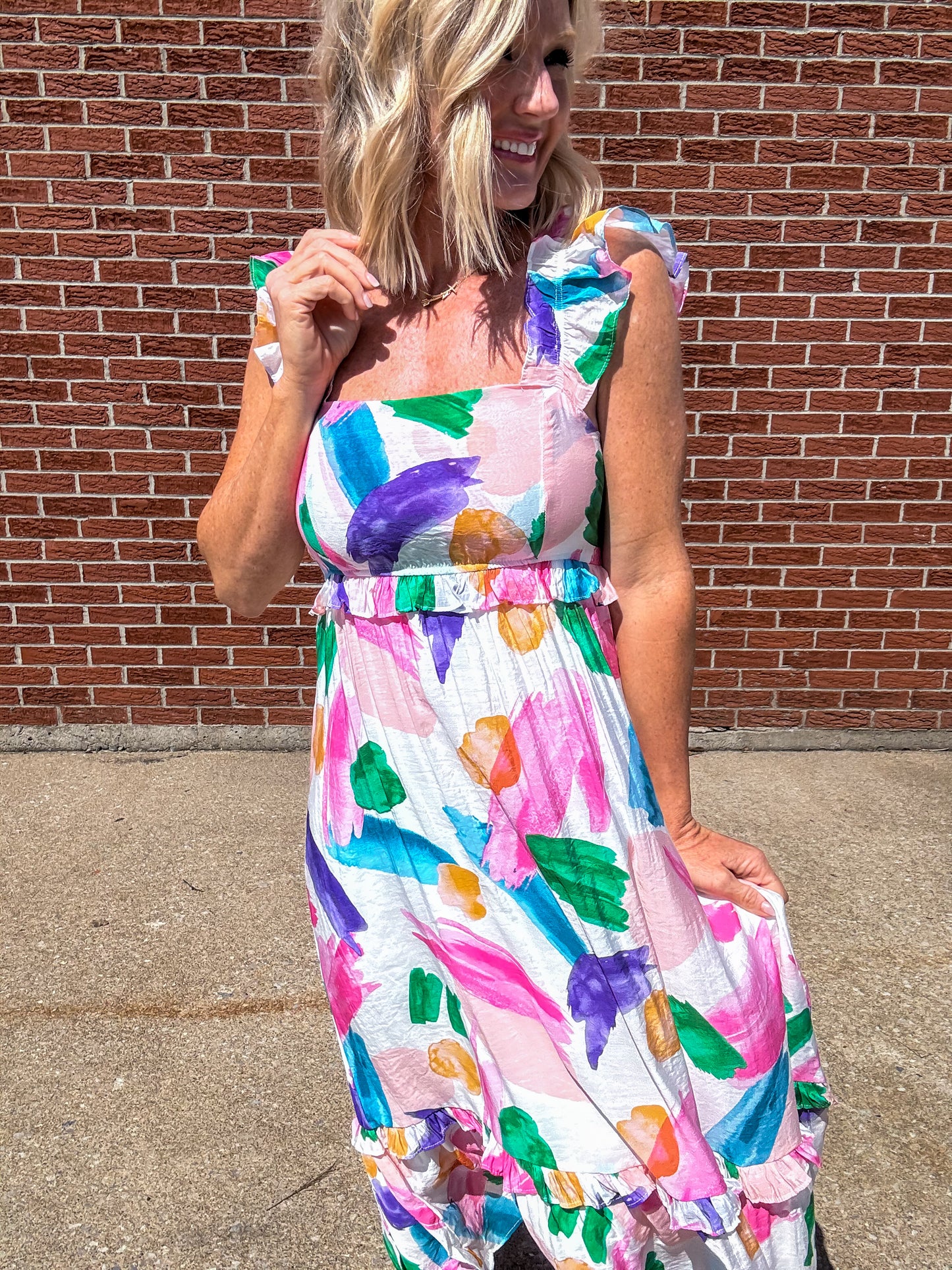 Brush Stroke Midi Dress