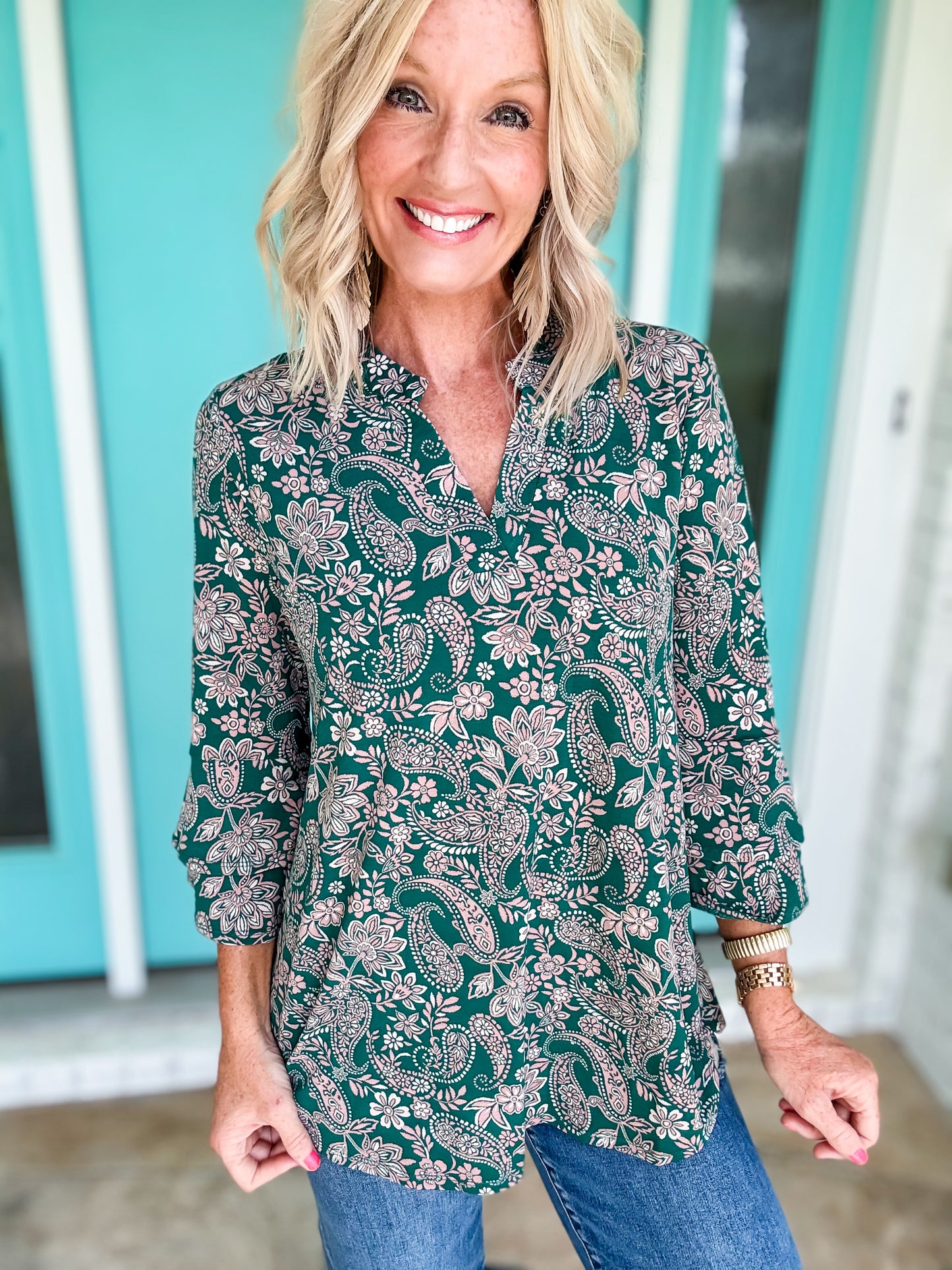 Autumn Paisley Print Top