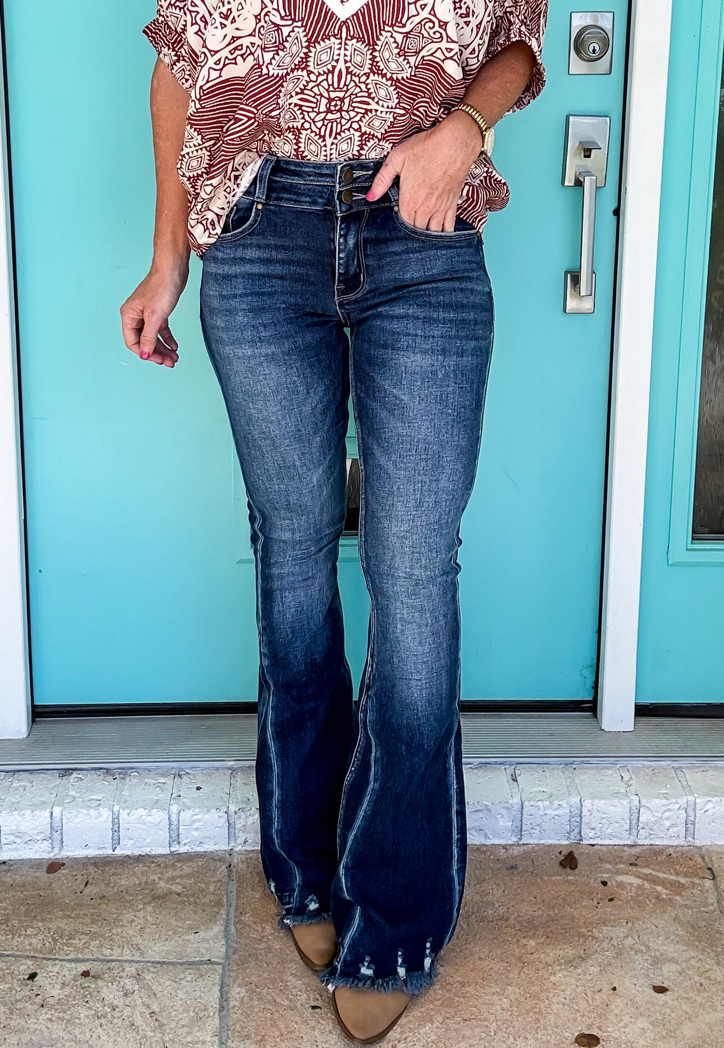 Lowkey Raw Flare Jeans by Petra