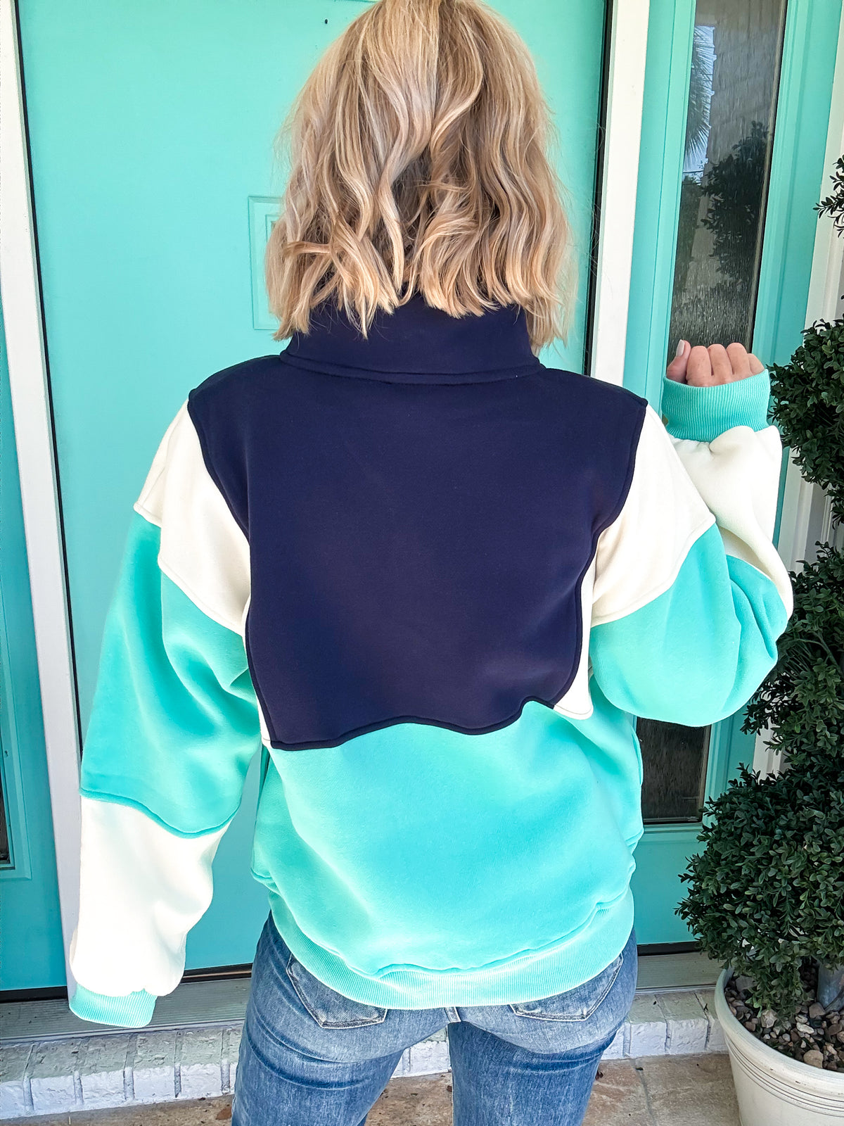 New Kid On The Block Pullover | Navy Aqua