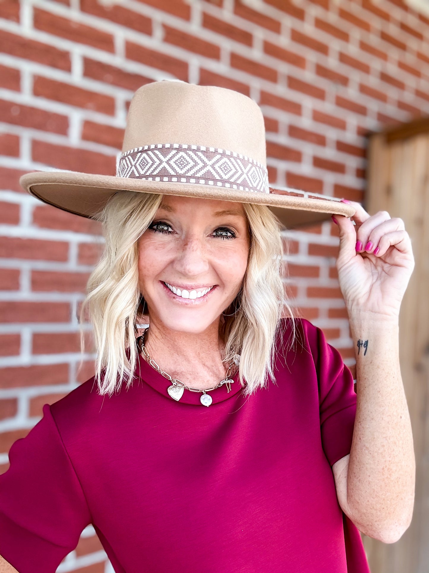 Boho Stripe Pattern Fedora Hat