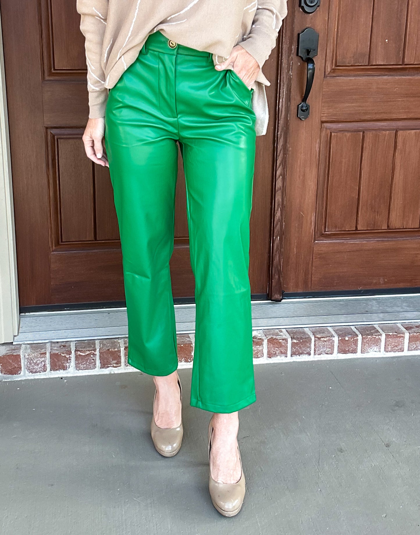 Foxy Faux Leather Straight Pants