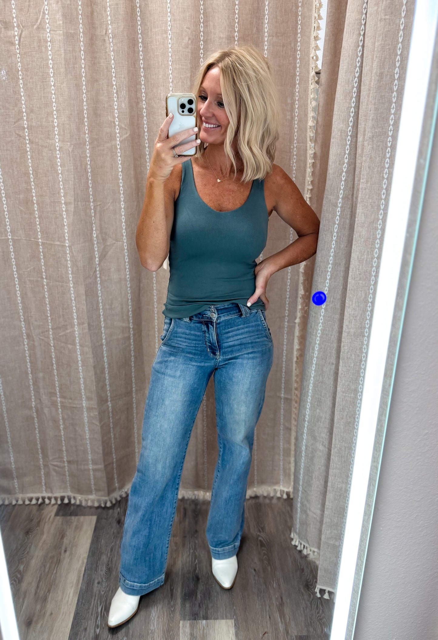 Tiffany Ribbed Tank w/ Built-In Bra