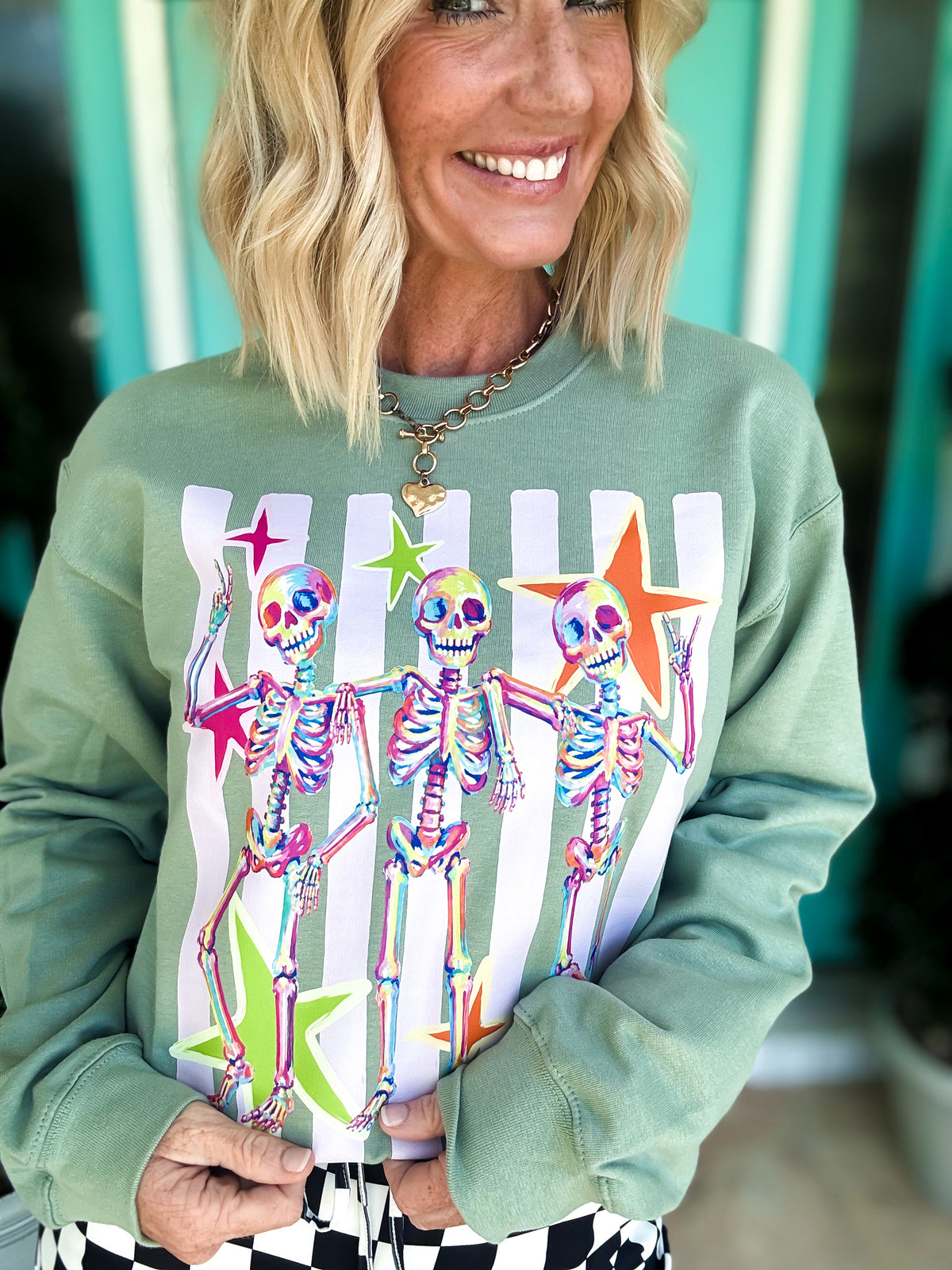 Skeleton Graveyard Sage Sweatshirt