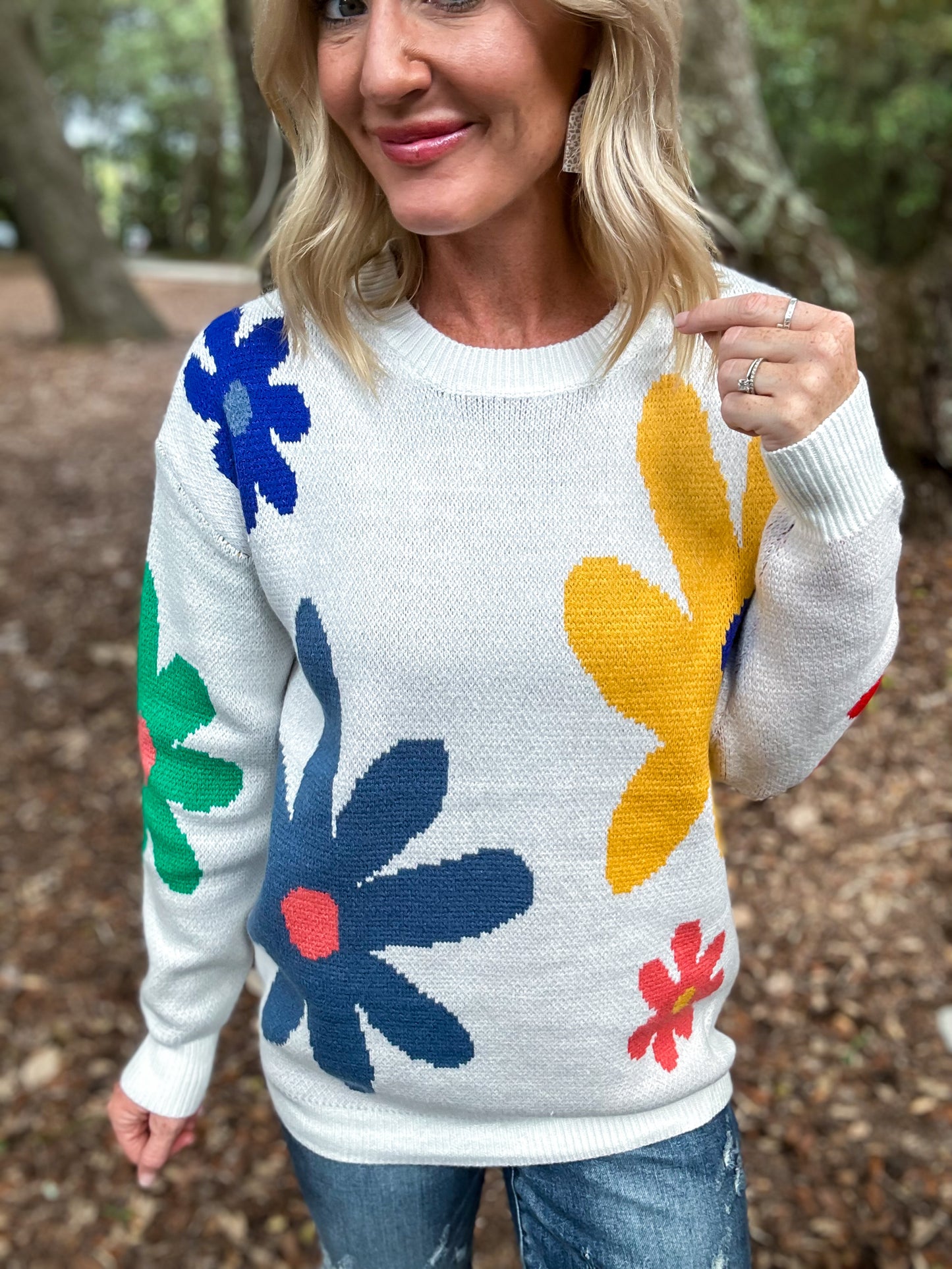 Bed of Flowers Pattern Sweater