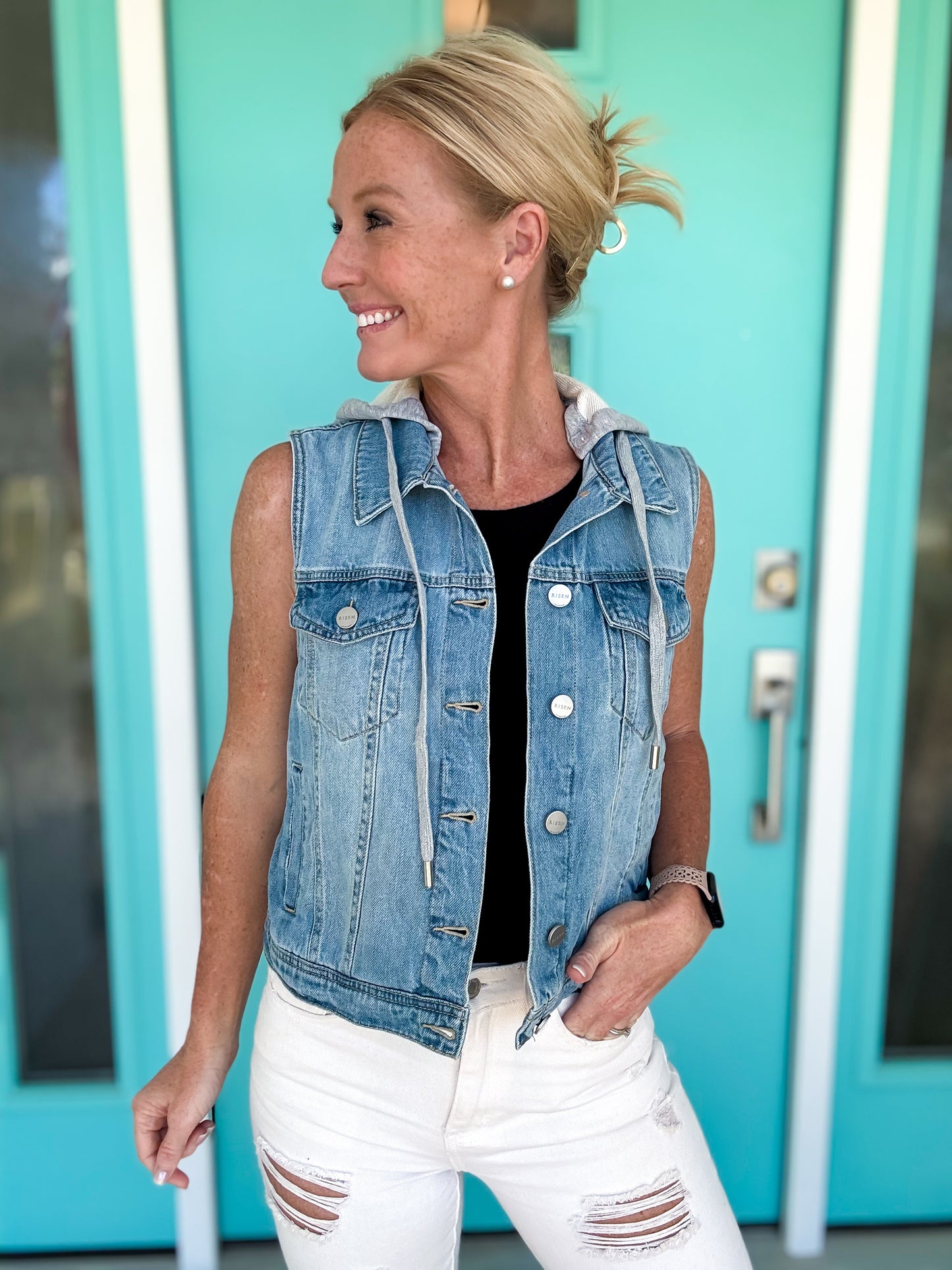 True Hood Denim Vest