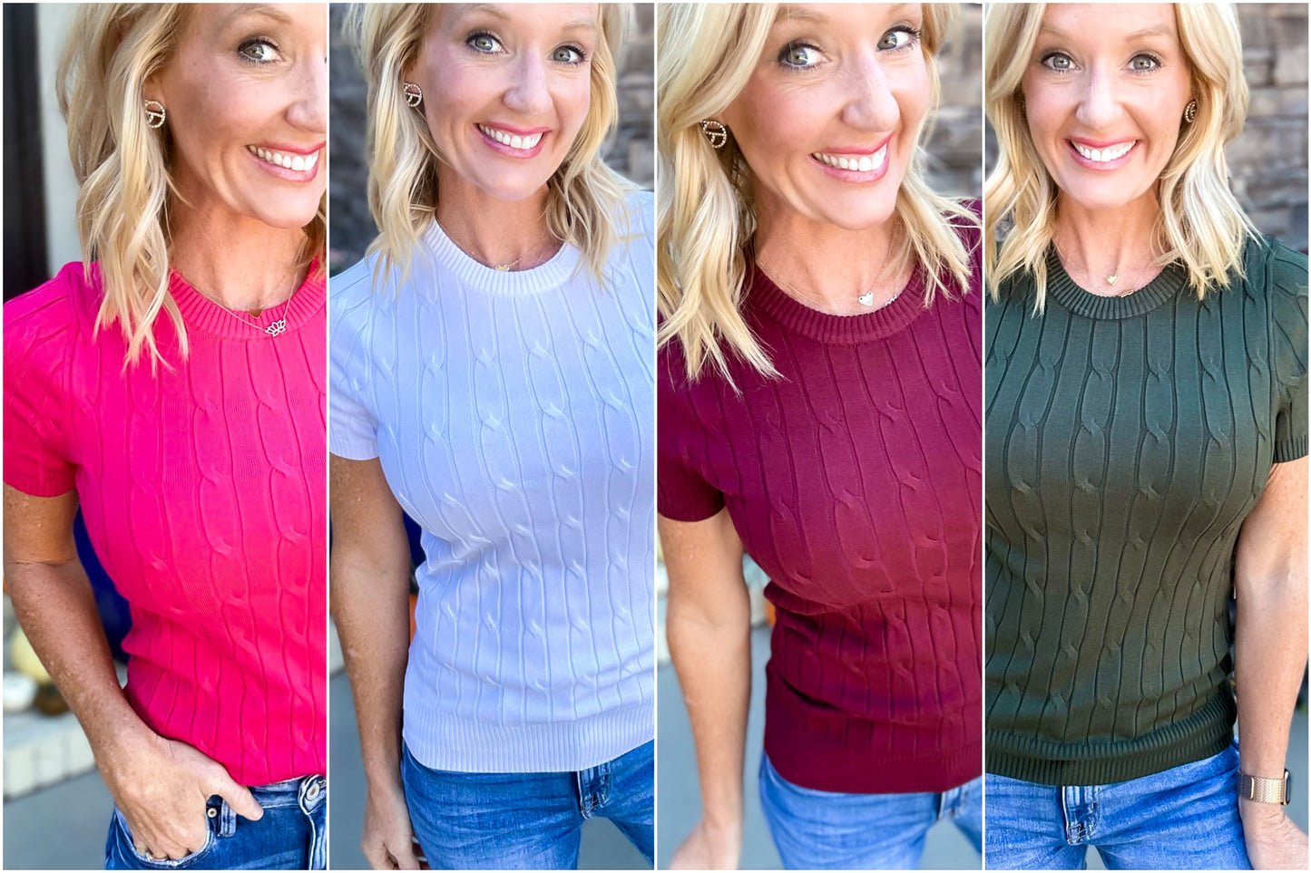 The Carmen Cable Knit SS Sweater