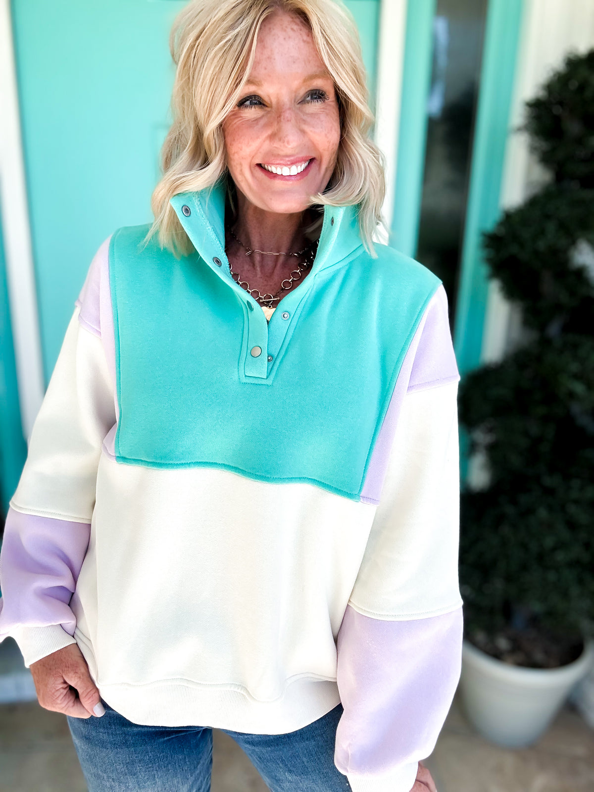New Kid On The Block Pullover | Lilac Seafoam