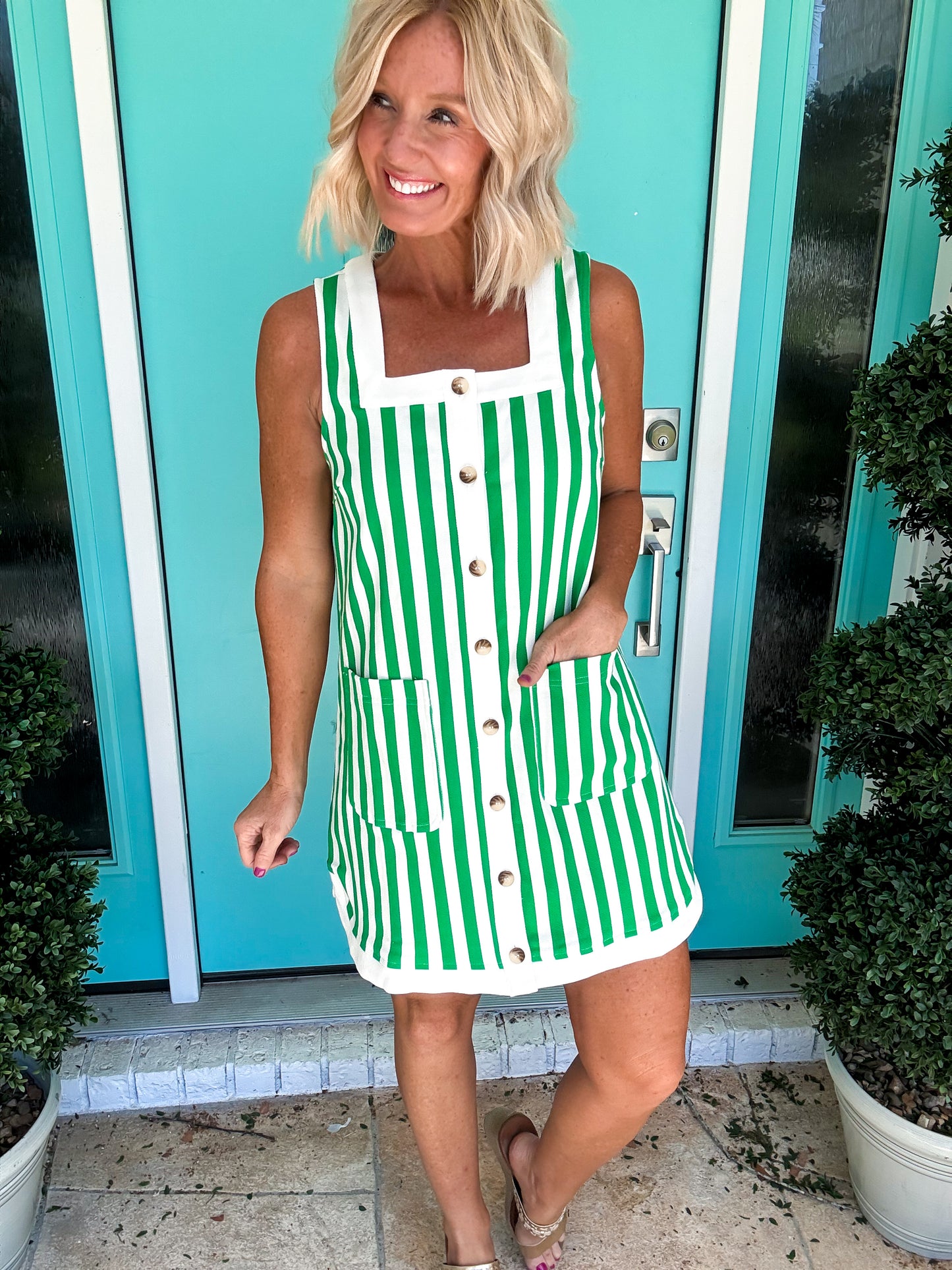 The Button Me Up Striped Dress