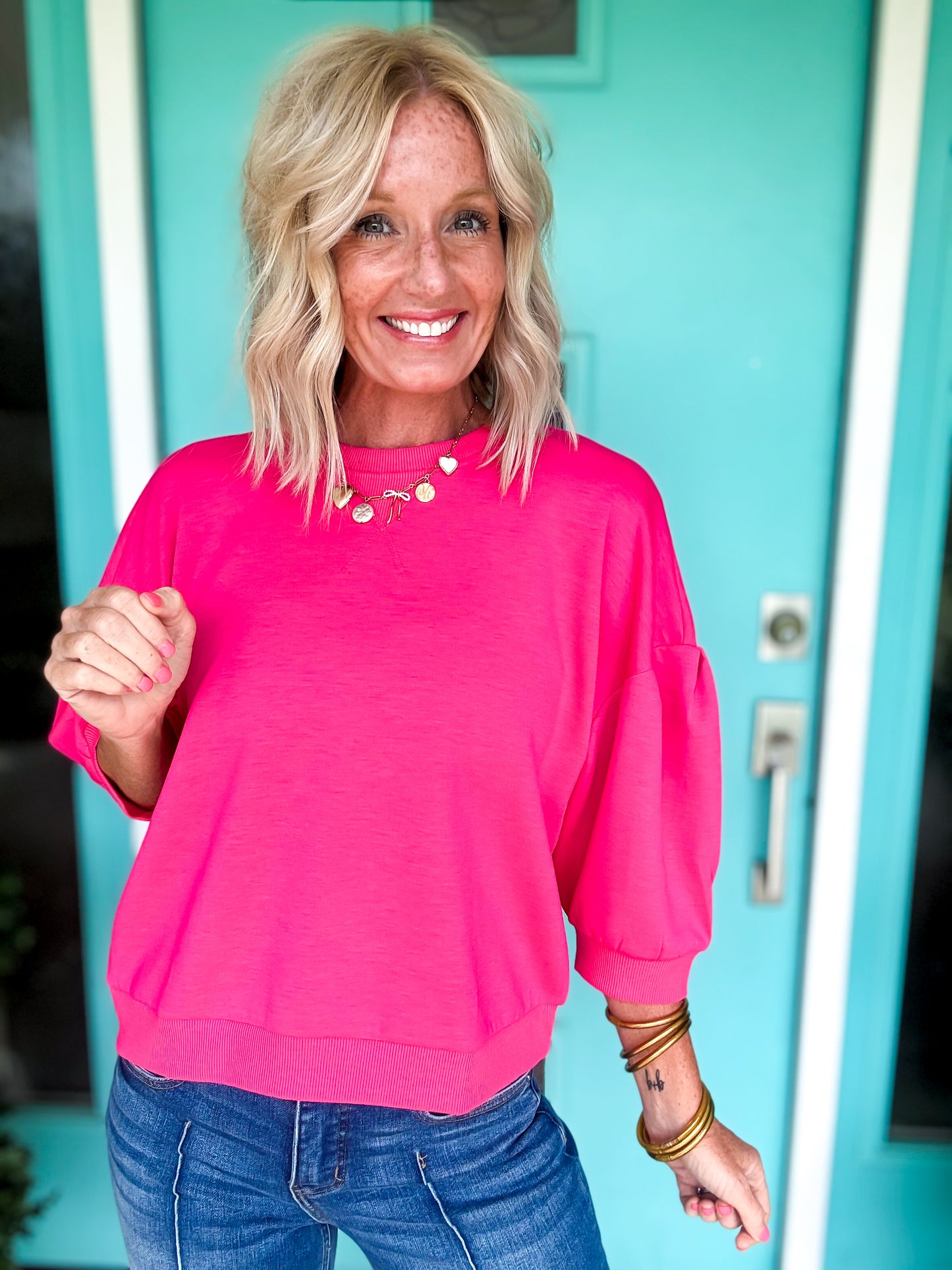 Bubble Sleeve Scuba Pullover
