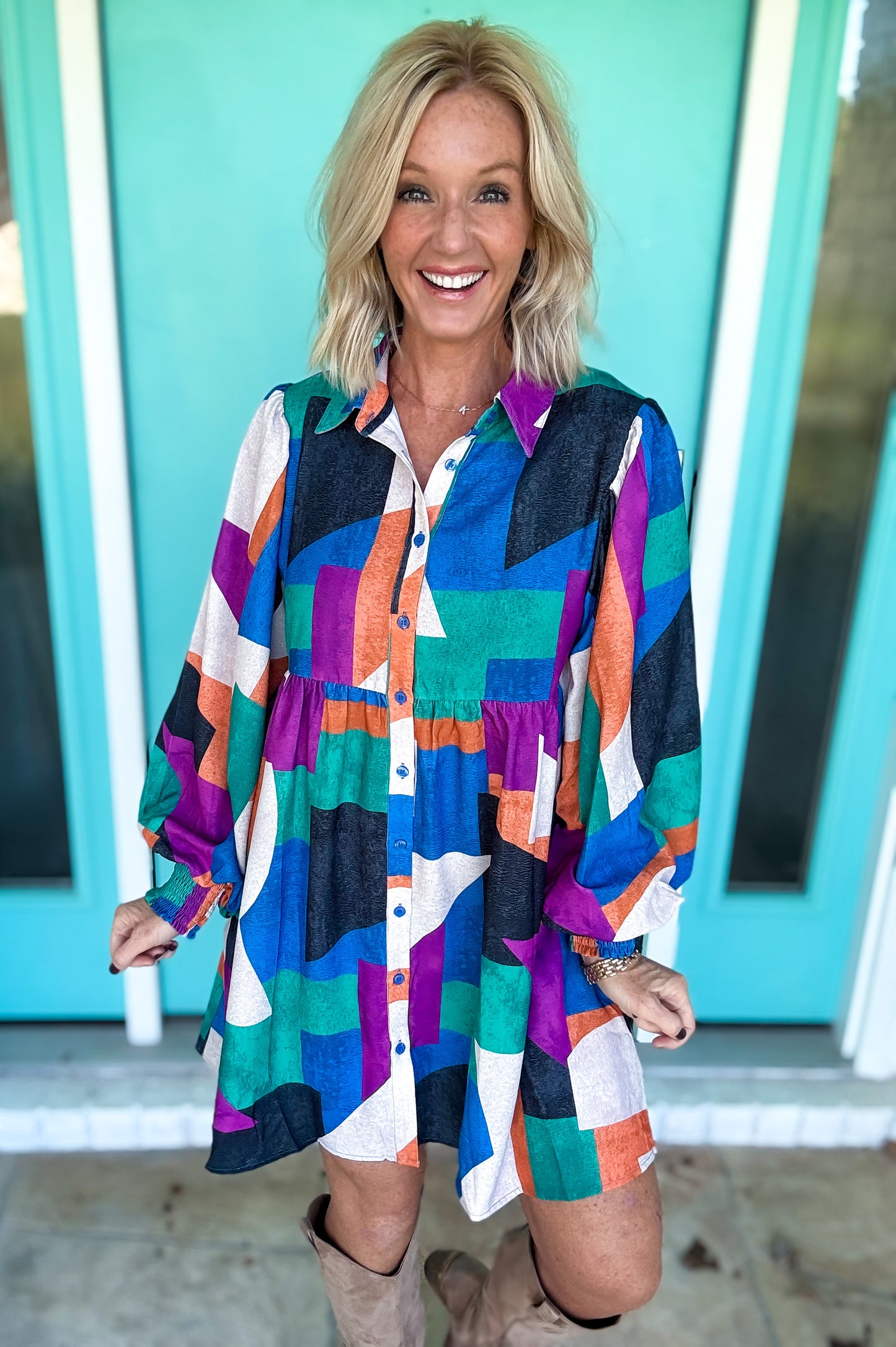 Blue Horizon Babydoll Dress