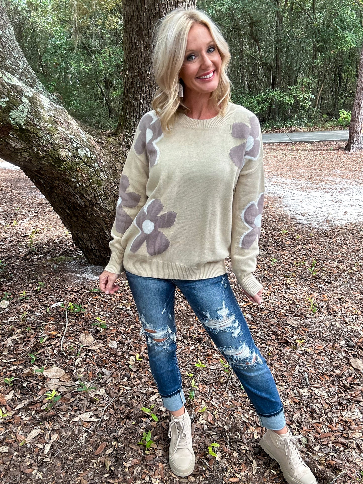 Flower Power Pattern Sweater