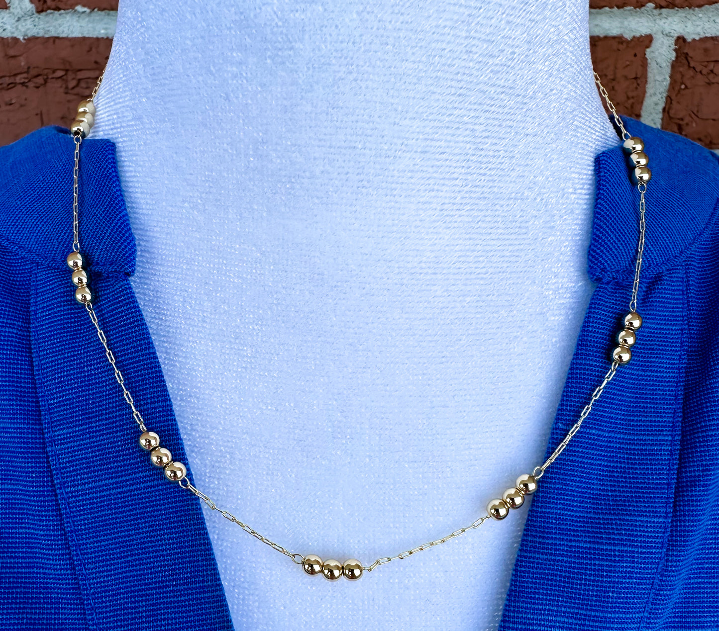 Small Gold Beaded Chain Necklace