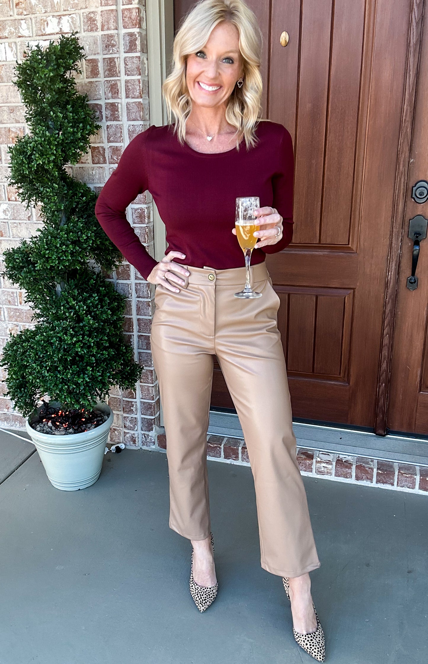 Foxy Faux Leather Straight Pants