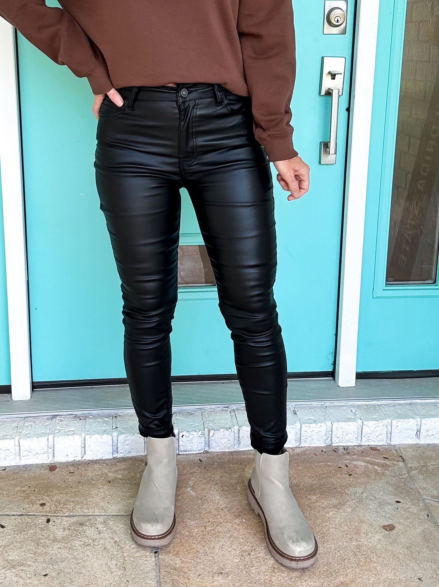 Backstage Faux Leather Skinnies