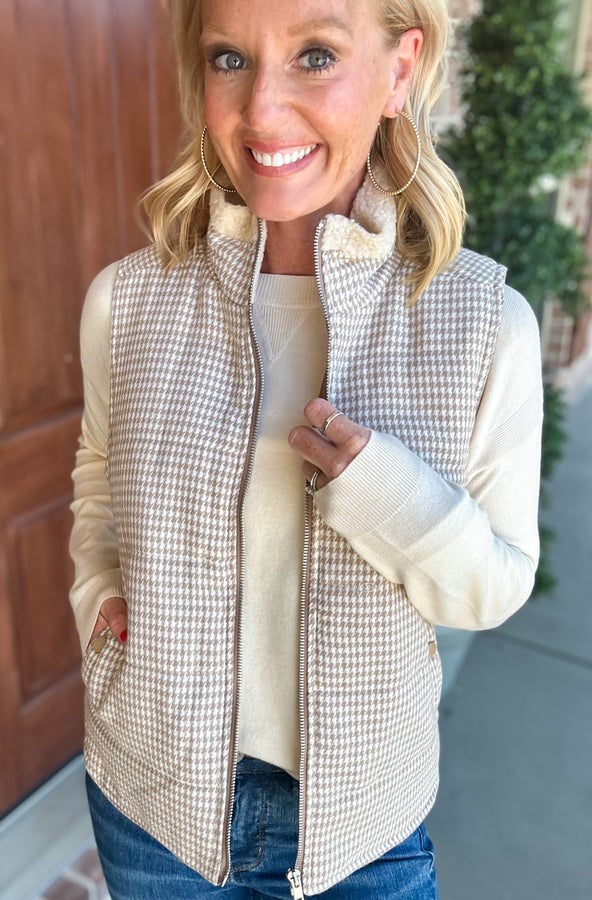 Teagan Taupe Detail Zip Vest