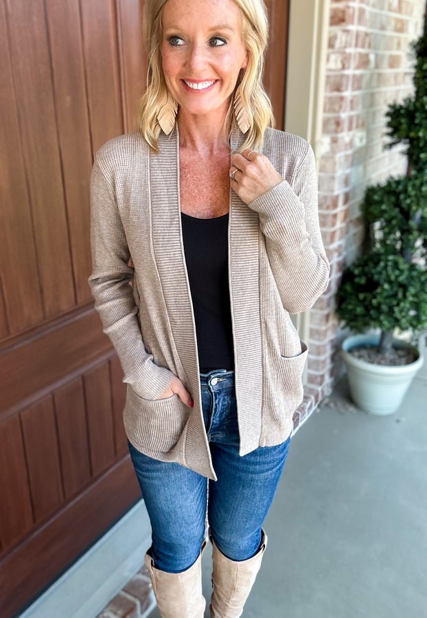 The Fall Color Waffle Knit Staccato Cardigan
