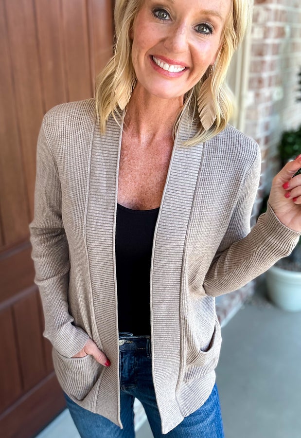 The Fall Color Waffle Knit Staccato Cardigan
