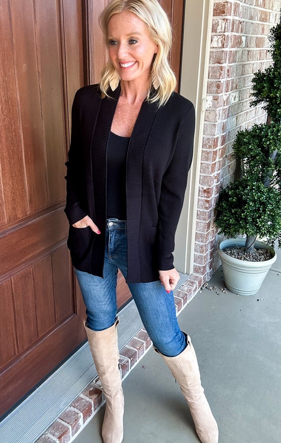 The Fall Color Waffle Knit Staccato Cardigan