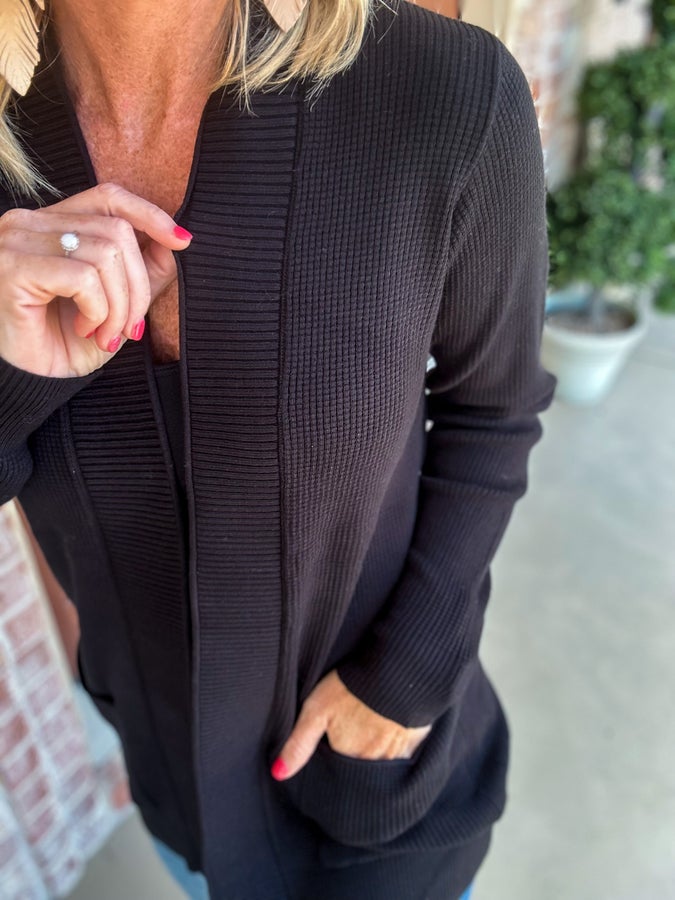 The Fall Color Waffle Knit Staccato Cardigan