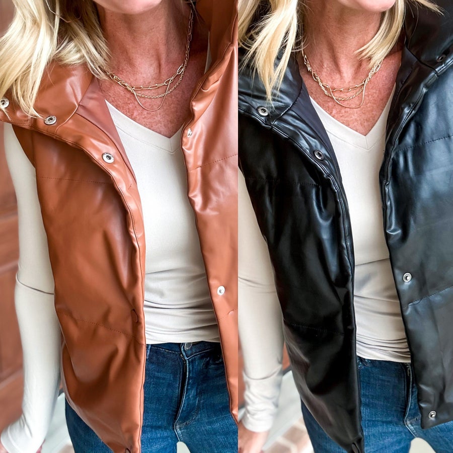 Look At Me Now Faux Leather Vest