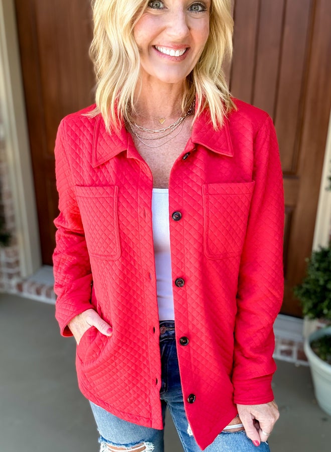 Word Got Out Red Quilted Jacket