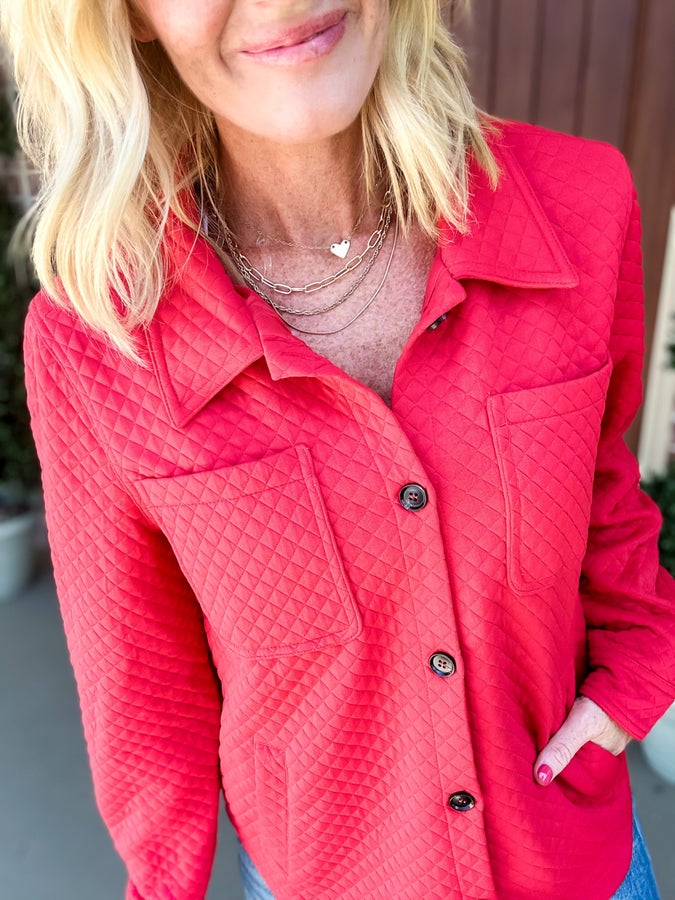 Word Got Out Red Quilted Jacket