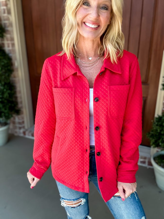 Word Got Out Red Quilted Jacket