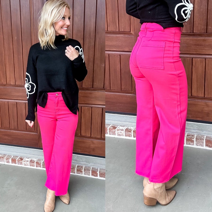 You're a Rockstar Wide Leg Cropped Jean