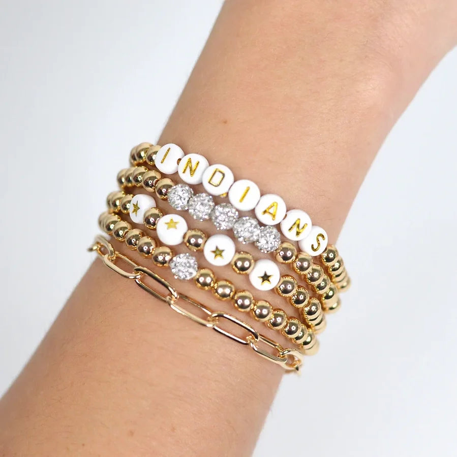 School Spirit Gold Stack Bracelet Set