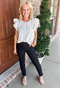 Workin' Gal Ruffle Sleeve Detail Blouse