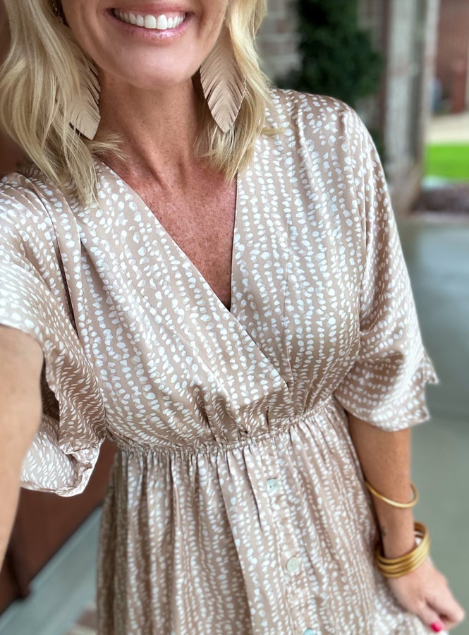 Geo Print Kimono Style Dress