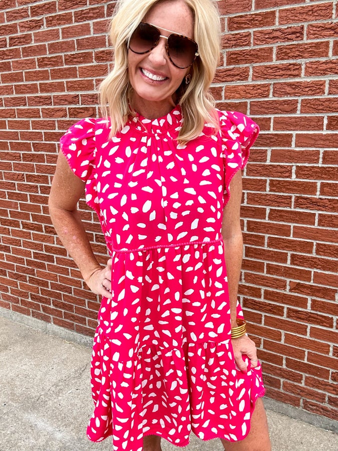 Pink Is In Season Leopard Dress