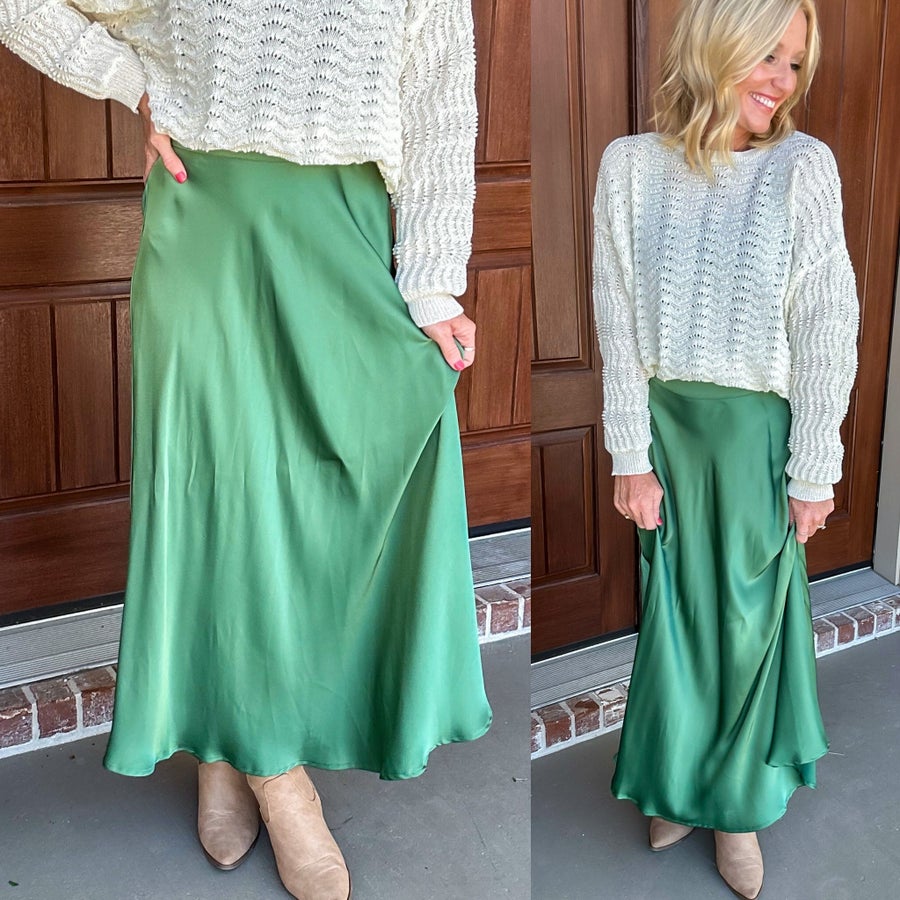 You Can Dance Green Maxi Skirt