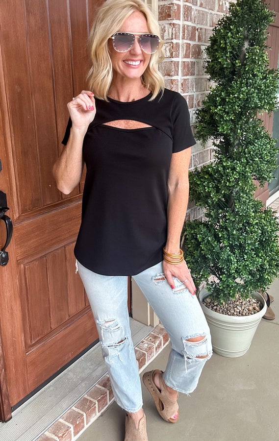 Lovin' You Black Ribbed Top