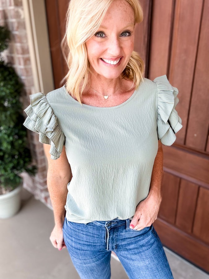 These Days Ruffle Short Sleeve Top