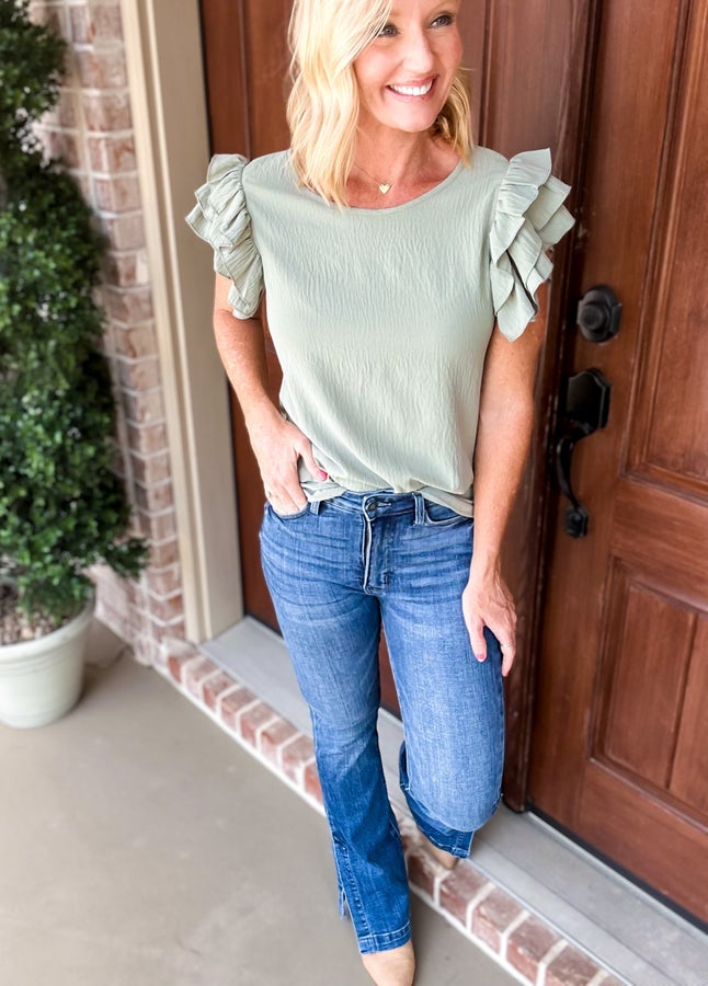 These Days Ruffle Short Sleeve Top