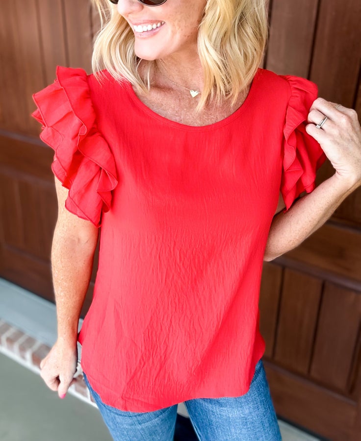 These Days Ruffle Short Sleeve Top