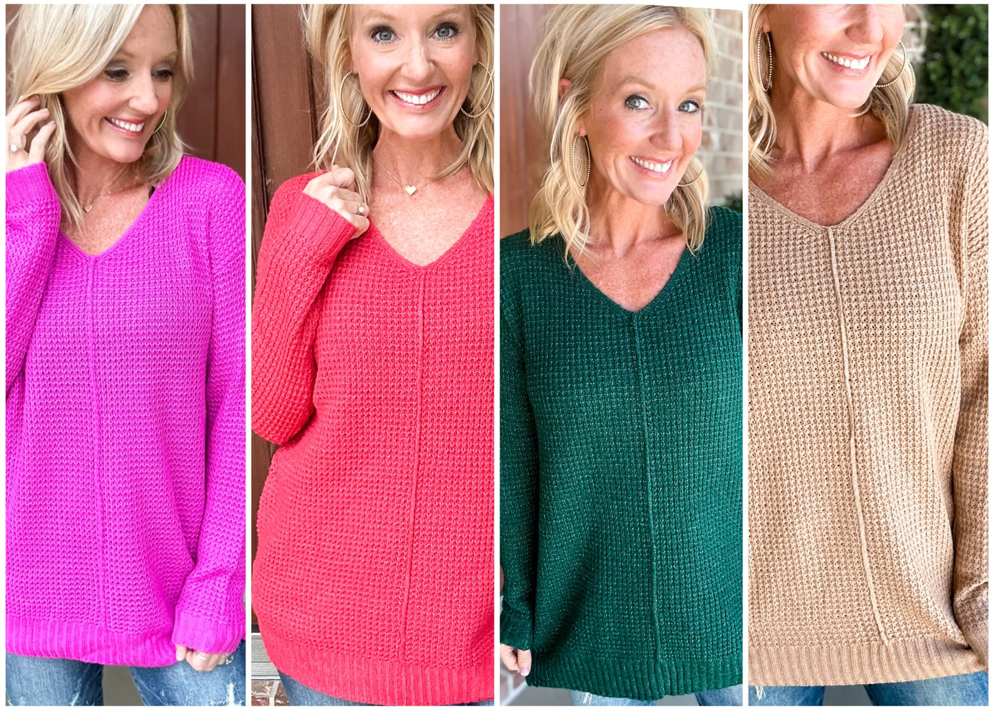 Can't Go Back V Neck Side Slit Pullover
