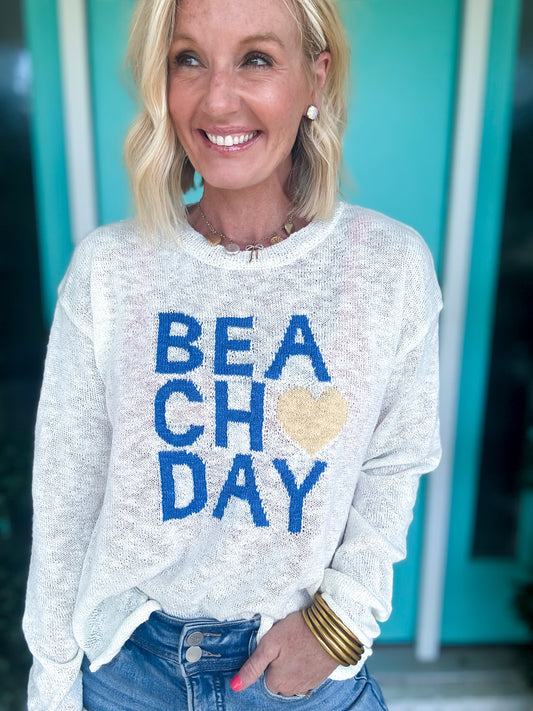 BEACH Day Summer Sweater