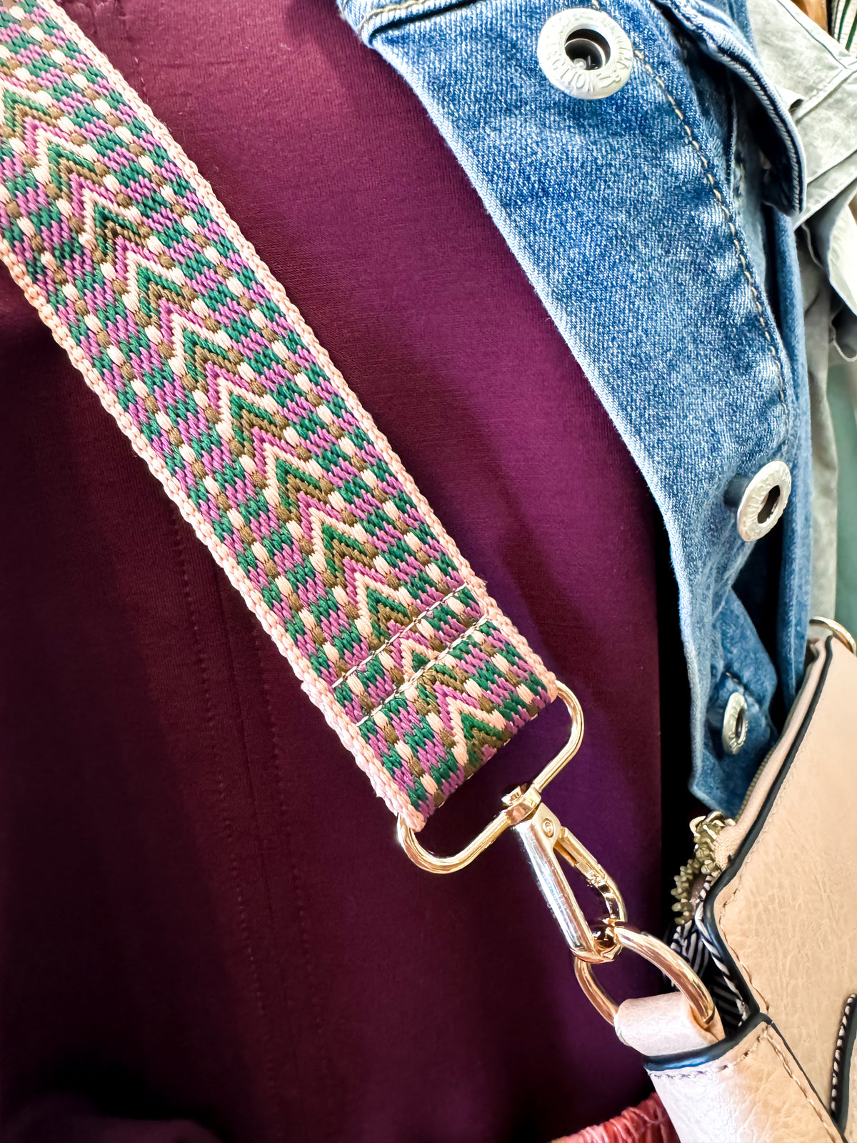 Pink Boho Crossbody Bag