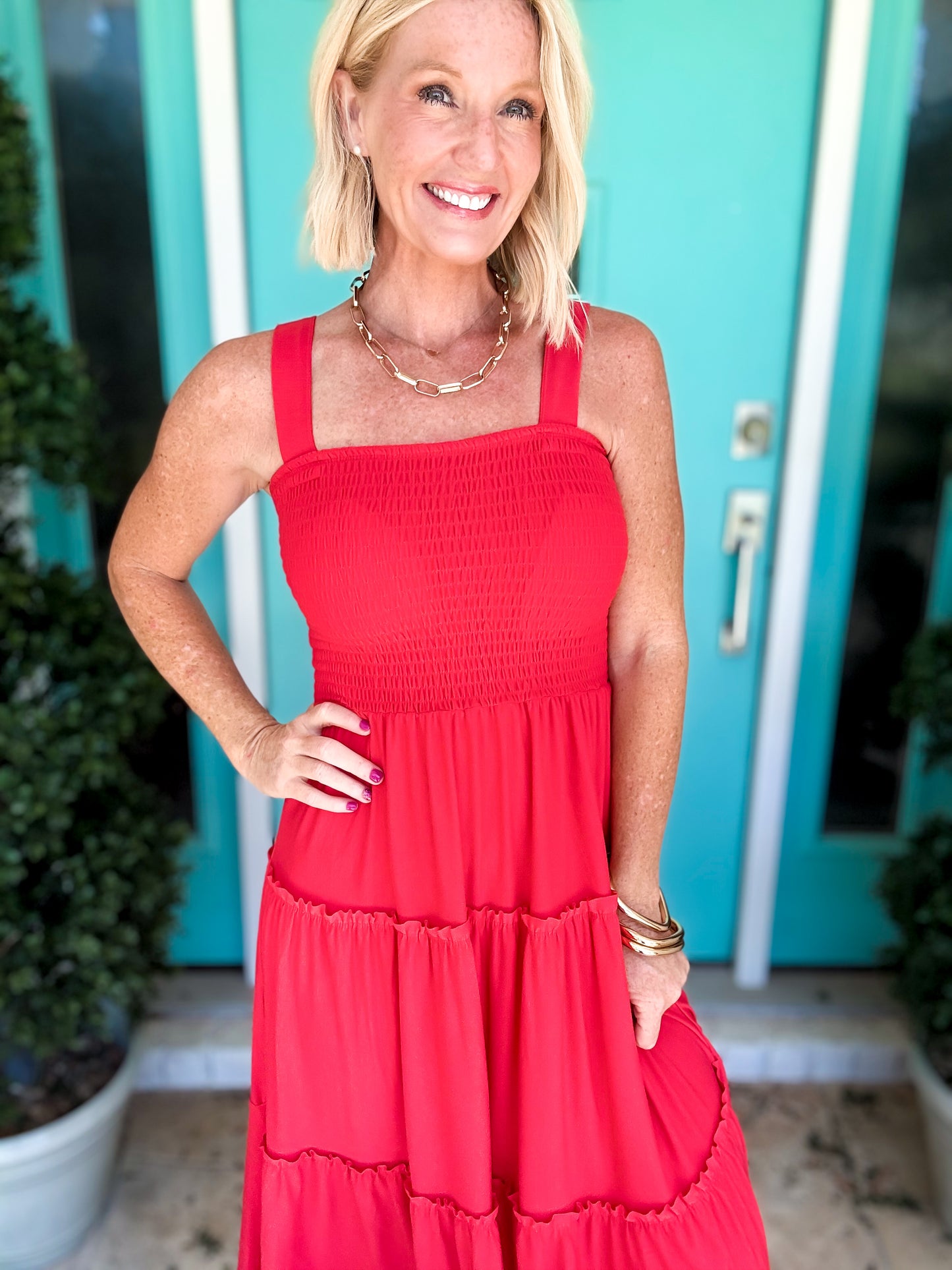 Sweet Day Smocked Midi Dress