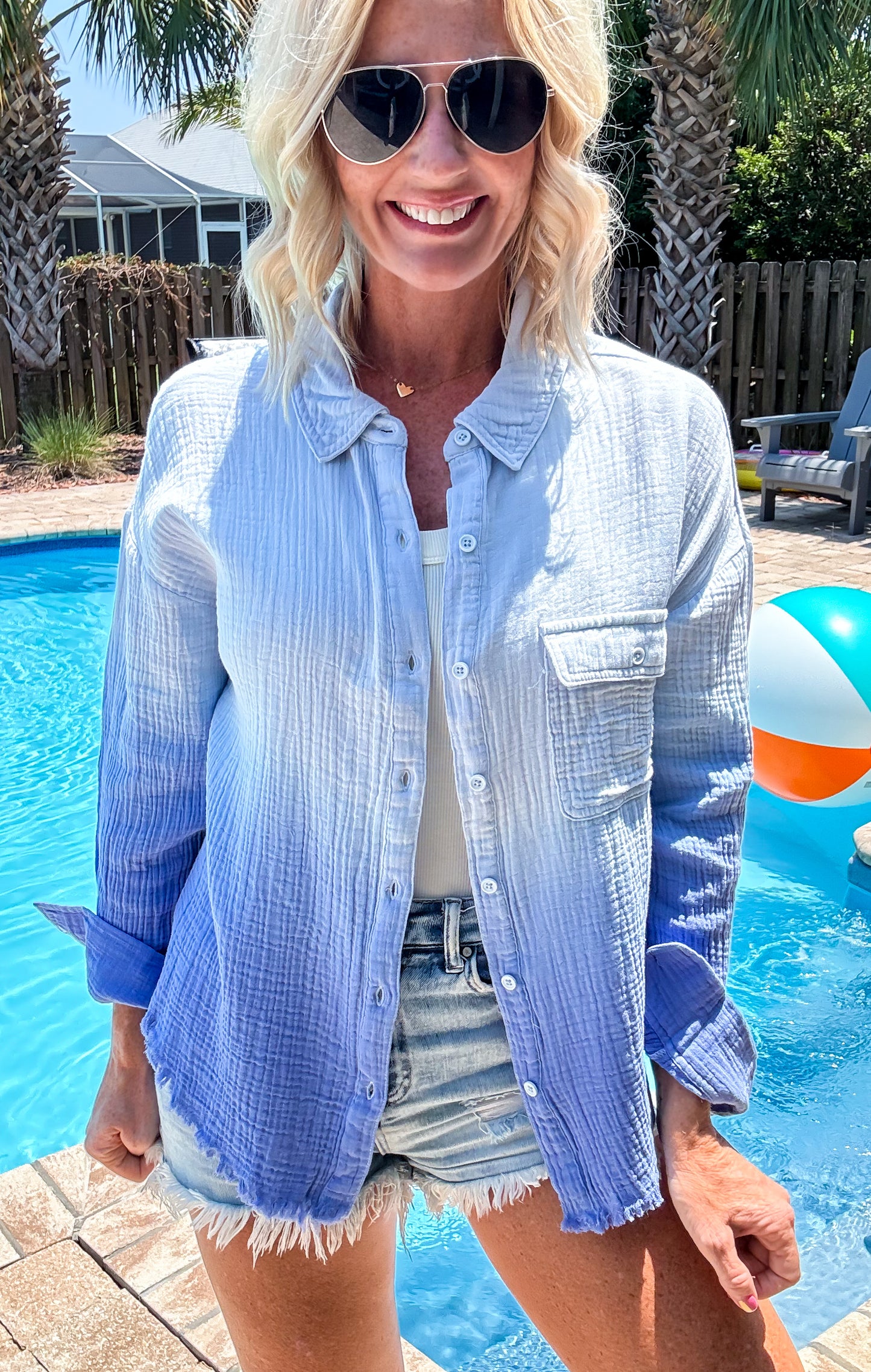 Summer Ombre Button Up